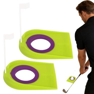 Imagem de Copos de Putting | Dispositivos de Treino com Bandeira | Acessórios de Putting para Prática de Golfe | para Jardim Relvado Sala de Jogos Exterior Homens Mulheres Atletas Iniciantes