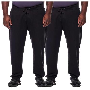 Imagem de Kit 2 Calças Moletom Grande Plus Size G1 Até G5 Básica Com Bolsos-Masculino