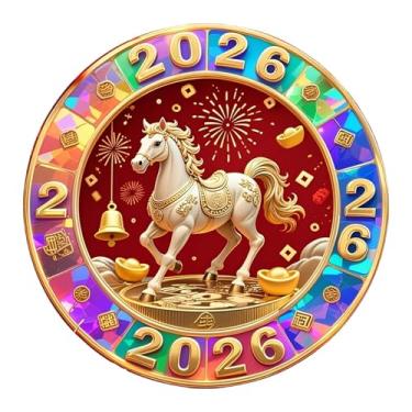 Imagem de Baoblaze Adesivo de geladeira Ano do Cavalo, presente para o Ano Chinês, placa decorativa plana 2D em acrílico para crianças e adultos, mapas e, Style D