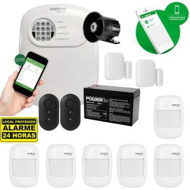 Imagem de Kit Alarme Sem Fio Intelbras ANM 24 NET com 8 Sensores e Acesso via Ap