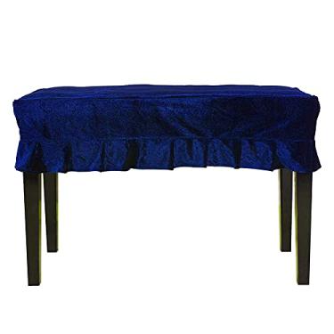 Imagem de RiToEasysports Capa de Banco de Piano, Protetor Estofado de Tecido Lavável de Pelúcia para Proteção de Assento de Teclado (Azul)