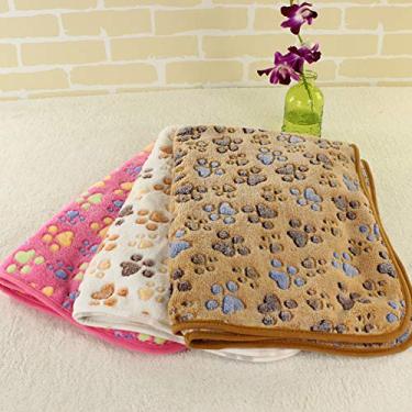 Imagem de Manta para Pet Cão Gato Coral Fleece Selo de Pata Suprimentos Cute Warm Mat Bed Supplies Fácil Usar Conveniente Nível Alta Durabilidade Perfeito Uso Diário Lar Cozy Tool