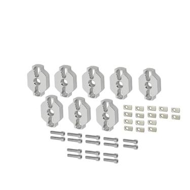 Imagem de Kit de âncoras de amarração para quadriciclos resistentes 8 peças acessórios de âncora de alumínio compatíveis com CF Moto UTV/ATV (prata)