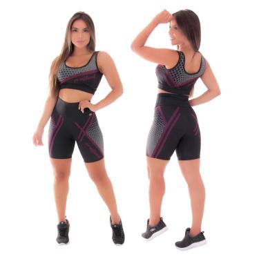 Imagem de CONJUNTO FITNESS TOP + BERMUDA SUBLIMADA NÃO FICA TRANSPARENTE-Feminino