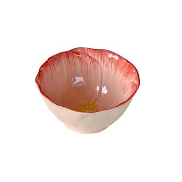 Imagem de Tigela de cerâmica de flor coreana prato de sobremesa casa iogurte salada de frutas - tigela de 12,7 cm