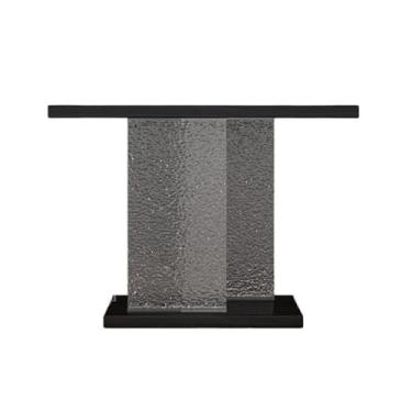 Imagem de Mesa de console estreita e estreita de madeira moderna para sofá, entrada, mesa de escrita em acrílico, pequeno detalhe de TV para computador para corredor (preto)