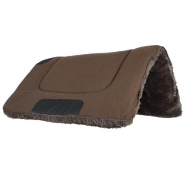 Imagem de Manta para Sela de Cavalo Acolchoada Xadrez – Protetor de Arreio com Espuma Alta Densidade e Feltro (MARROM)