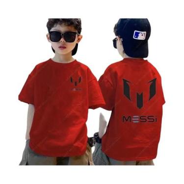 Imagem de Camiseta Infantil De Algodão Para O Verão, Estampa Messi, Meninos, Men