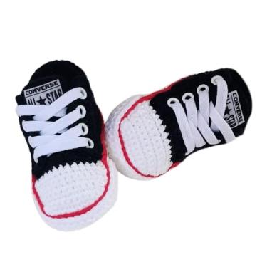 Imagem de Sapatinhos de crochê para bebê preto T15