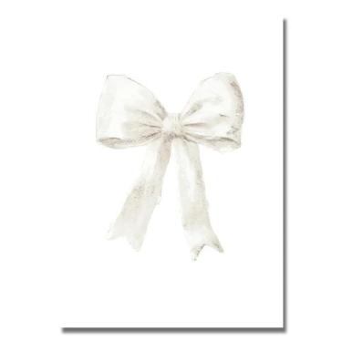 Imagem de Pôster De Arte De Parede Com Laço Branco, Impressão Minimalista E Mode