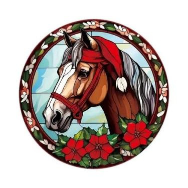 Imagem de Painel Acrílico Vintage Com Padrão De Cavalo Para Pendurar Na Janela, 