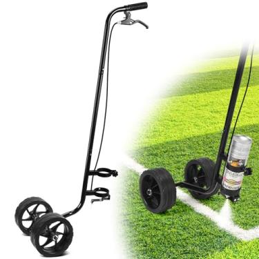 Imagem de Varinha de pintura de linha de listras, varinha de pulverizador de tinta industrial de duas rodas para terreno de listras de tinta, campo esportivo, estacionamento, compatível com bico profissional de