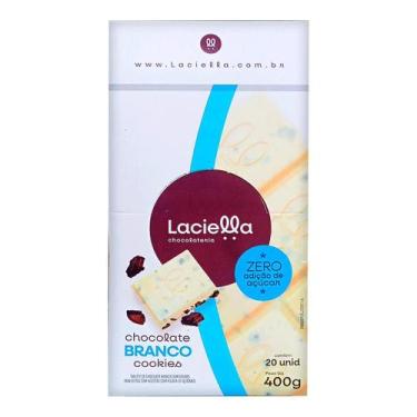 Imagem de Chocolate Laciella Branco com Cookies Zero Acuçar 20x20g