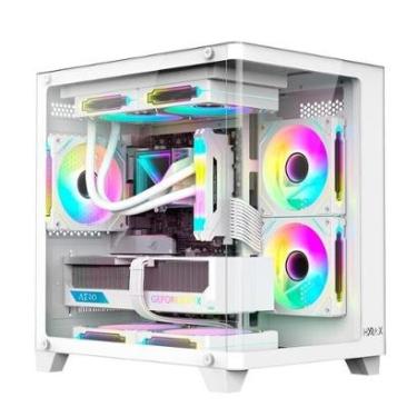 Imagem de Gabinete Gamer Hyrax HGB750, Mini Tower, M-ATX, Frontal e , Sem FANs, - HGB750W-Unissex
