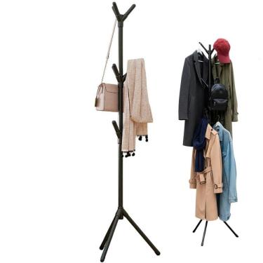 Imagem de Mancebo Cabideiro 9 Ganchos Organizador Chapeu Roupa Bone Bolsa Casaco Closet Quarto Organizaçao Casa