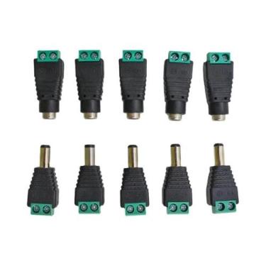 Imagem de Terminais Macho E Fêmea 12V DC, 5 Peças, Adaptador De Plugue 2.1mm X 5