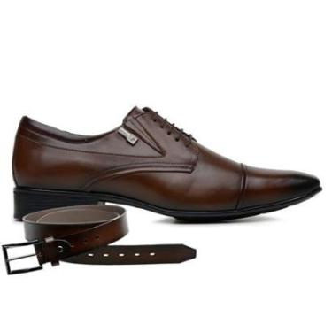 Imagem de Sapato Jota Pe Marrom Couro Air + Cinto 40115-Masculino