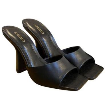 Imagem de Sandália Arezzo Salto Flare Aberta Show Preto-Feminino