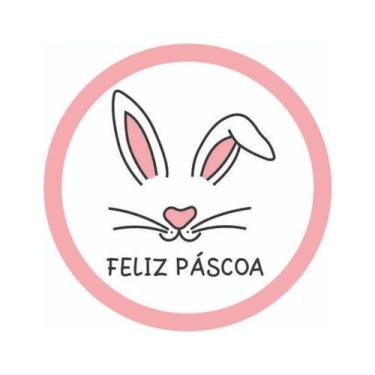 Imagem de Etiqueta Adesiva - Páscoa Coelho Rosa - 4cm - 60 unidades - Rizzo