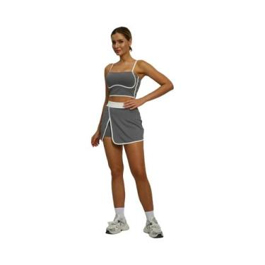 Imagem de Conjunto Esportivo Feminino Com Top Cropped Almofadado E Saia Com Bols