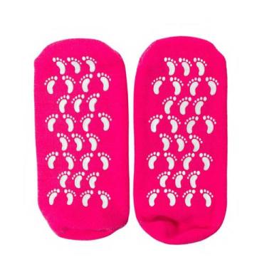 Imagem de Par Meia Hidratante Gel Silicone Pés Macios Cinza - Shopmix