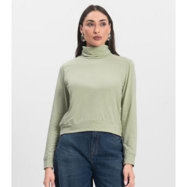 Imagem de Moletom Gola Alta Infinita Cor Feminino Verde, P, Verde