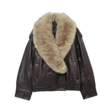 Imagem de Jaqueta Feminina De Inverno Em material sintético Com Gola De Pele, Ca