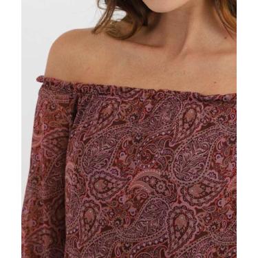 Imagem de Blusa Feminina Tule Ciganinha Paisley Marisa Roxo-36037, Roxo, GG