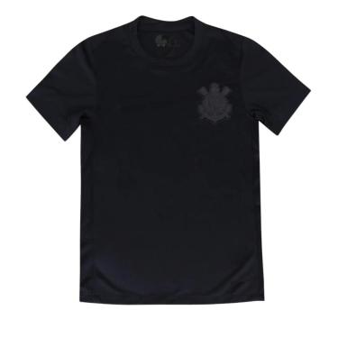 Imagem de Camiseta Infantil Corinthians All Black Escudo Preto