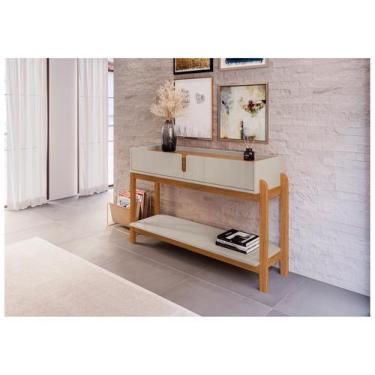 Imagem de Aparador 2 Gavetas Lizz Casa D, Off White e Cedro