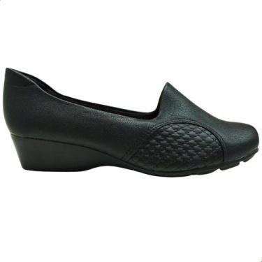 Imagem de Mocassim Feminino Modare Social Salto Anabela Sintético, 37, Preto