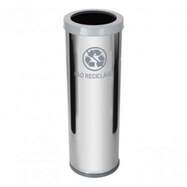 Imagem de Lixeira Tampa Meia Esfera 30L Aço Inox com Abertura Basculante Funcional Inox Higipack