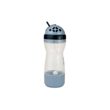 Imagem de Garrafa Infantil Travel com porta-lanchinho e Canudo Retrátil em Silicone 380ML Azul