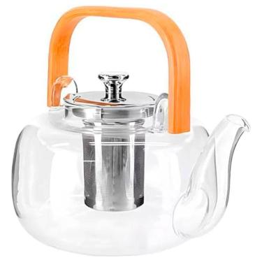 Imagem de Chaleira de Vidro Borosilicato com Infusor Inox e Alça de Madeira Transparente Negócio de Gênio