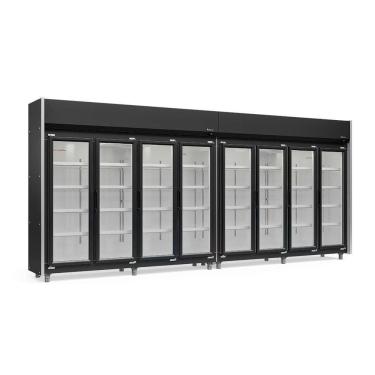 Imagem de Expositor 8 Portas Preto Geas8p 4 Prateleiras 220V Gelopar