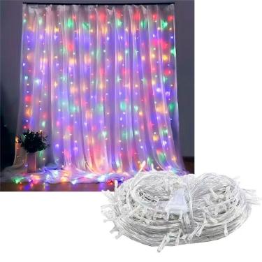 Imagem de Cortina Pisca de Natal Pisca Cortina de Luzes 320 Lâmpadas LED Brilho Intenso Colorido