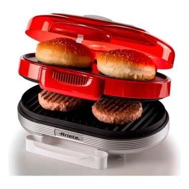 Imagem de Burger Grill Elétrico Retrô Ariete 205 Party Time 1200w, 110V