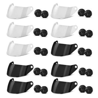 Imagem de Kit 10 Viseiras Capacete R8 + Parafusos Capacete R8 - PRO TORK, CRISTA