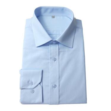 Imagem de Camisa Masculina Social QiLin Modal Não Amassa 004 , Azul bebe, 7
