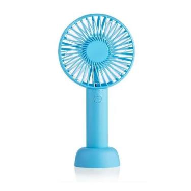 Imagem de Mini ventilador portátil de mão recarregavel de 3 velocidades Azul - P