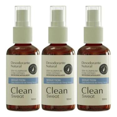 Imagem de Desodorante Clean Sweat Natural S/alumínio C/ozônio 50ml 3ud - Ama Ozo