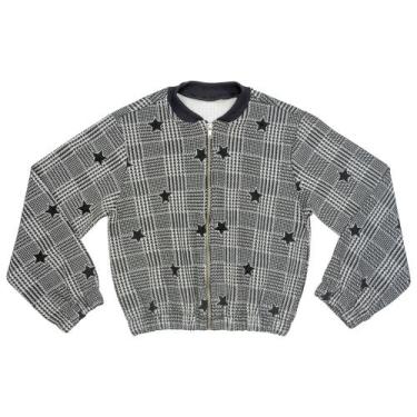 Imagem de Jaqueta Juvenil Look Jeans Bomber Tweed Preto, 8
