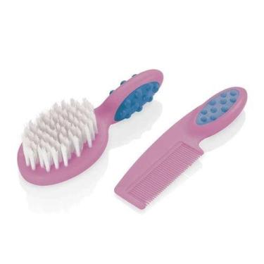 Imagem de Pente E Escova Para Cabelo Soft Touch Rosa Multikids Baby - BB207