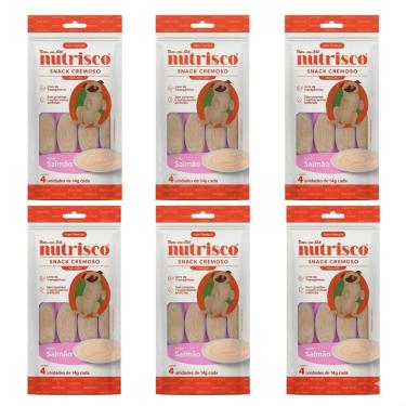 Imagem de Kit Petisco Cães Snack Cremoso Nutrisco Salmão 56g C/6 Unidades