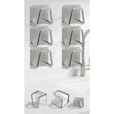 Imagem de Kit 6 Suportes Porta Esponja Adesivo Aço Inox - Congratulations Store
