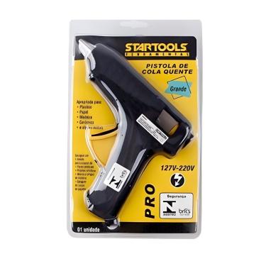 Imagem de Pistola de Cola Quente Grande Aquecimento Rápido Bico de Precisão Preto Startools 15W Bivolt