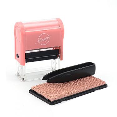 Imagem de Marcador de papel e tecido Miseyo "Faça você mesmo" com auto-tinta de até 3 linhas, etiqueta de roupa de texto personalizada, marcador de papel e tecido