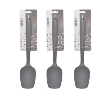 Imagem de Kit Colher de Silicone 3 Peças 27cm Cor Cinza