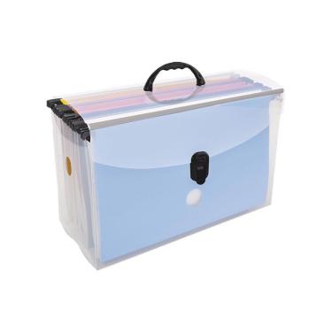 Imagem de Maleta Arquivo Cristal Com 10 Pastas Suspensas Coloridas