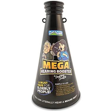 Imagem de Mega Hearing Booster – Amplificador auditivo de brincadeira – Presentes para idosos e artigos de festa Over the Hill para 40, 50, 60 e 70 anos – Ótimo chifre de orelha e piadas falsas para aparelhos auditivos – Megafone para crianças
